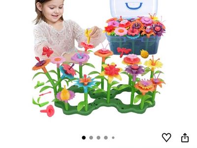 BIRANCO Flower Garden Building Toys Set 120 Pcs STEM Playset with Carrying Case
