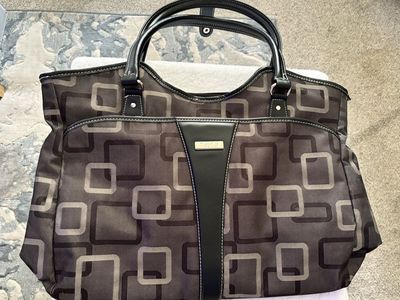 Apt. 9 Brown Geometric Square Pattern Tote Bag Shoulder Purse