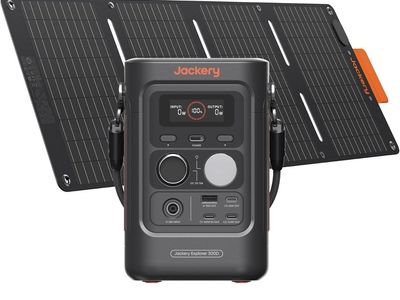Jackery 300D Portable Power Station with 40W Solar Panel - Outdoor/Camping/Emergency Power