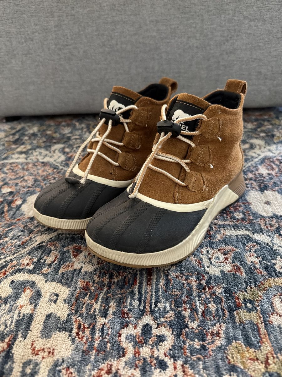 Sorel Women's Waterproof Suede Ankle Duck Boots Brown/Black Size 5