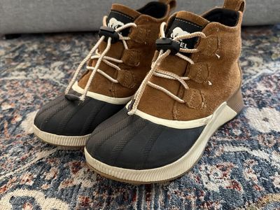 Sorel Women's Waterproof Suede Ankle Duck Boots Brown/Black Size 5