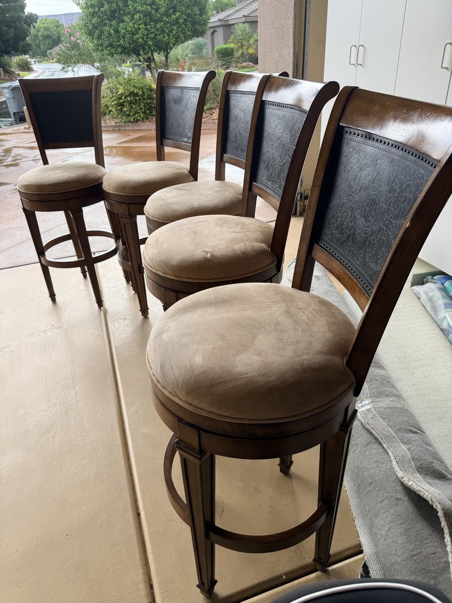 5 solid wood bar stools.