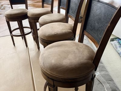 5 solid wood bar stools.