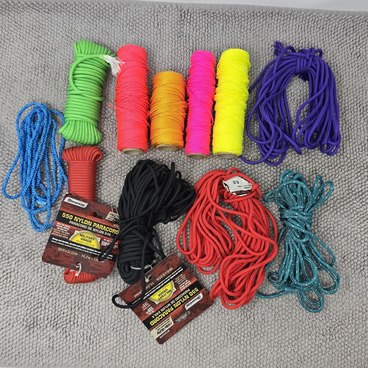 Bulk Paracord Lot – 550 Nylon Cord, Bright Colors, Craft & Survival Bundle