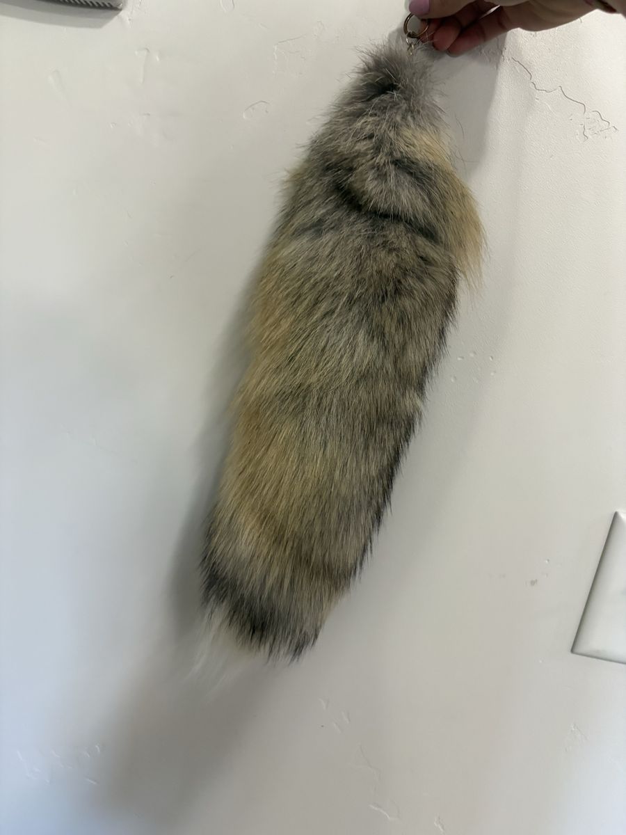 Golden island fox tail keychain