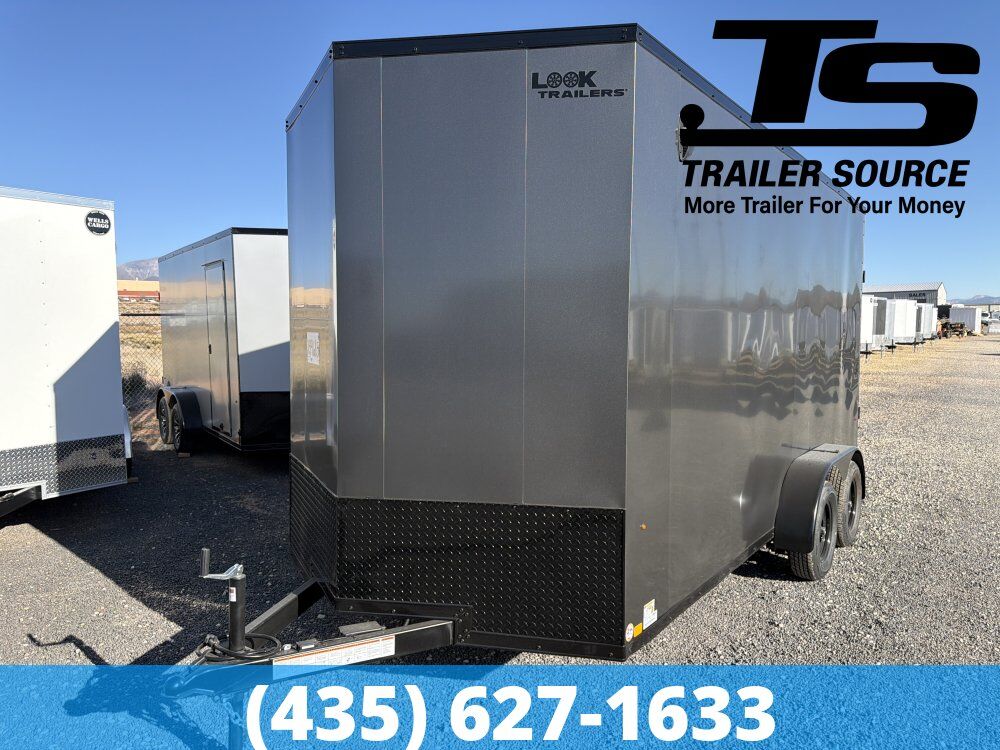 7x16 Look ST DLX Enclosed Cargo Trailer - 7'0" Interior - 3.5K GVWR - 16" Cross Member Upgrade, Black Out Package