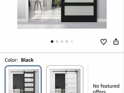 Brand new! 42x84 Black Frosted Glass Barn Door and Hardware Kit