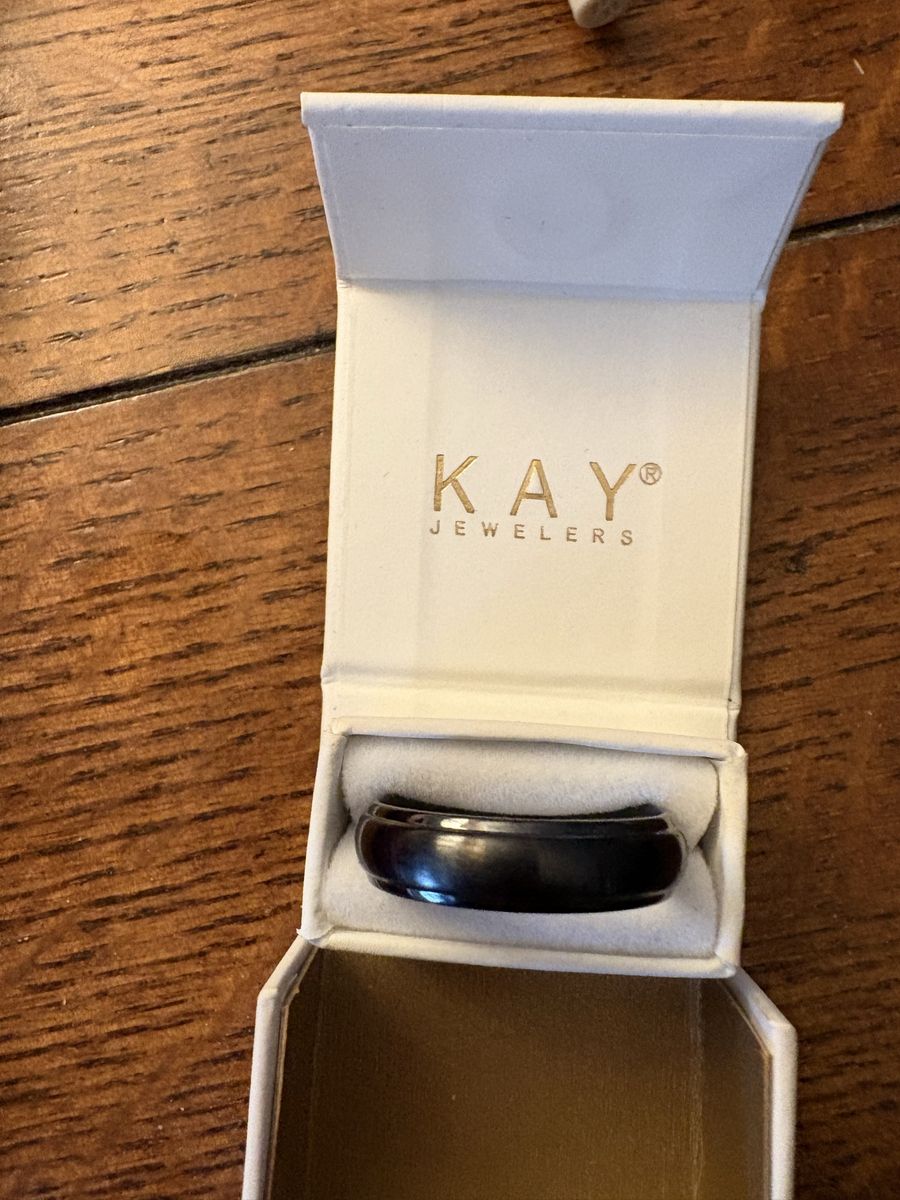 Kay Jewelers Now + Forever Men's Gray & Black Brushed Titanium Wedding Band 6mm