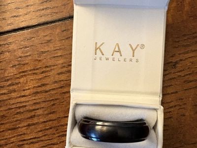 Kay Jewelers Now + Forever Men's Gray & Black Brushed Titanium Wedding Band 6mm