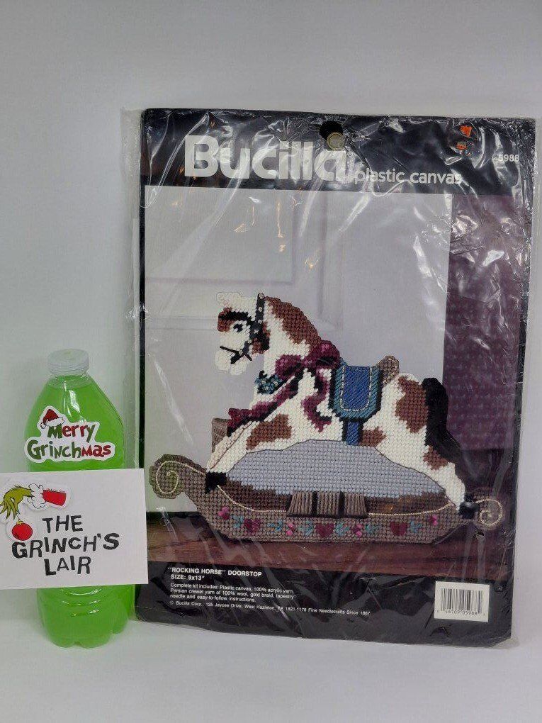 New Bucilla Rocking Horse Plastic Canvas Kit