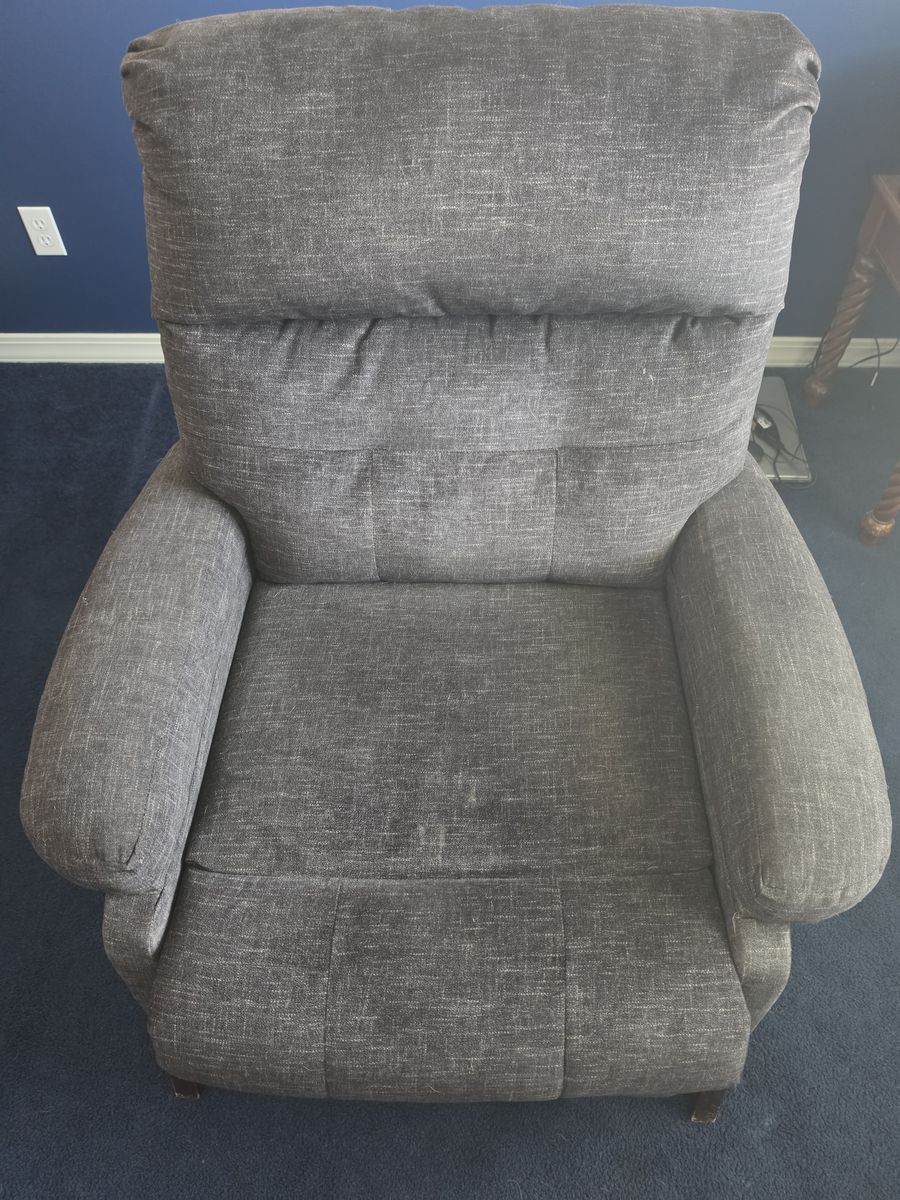 Gray Fabric Recliner Chair with Footrest