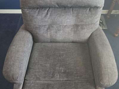 Gray Fabric Recliner Chair with Footrest