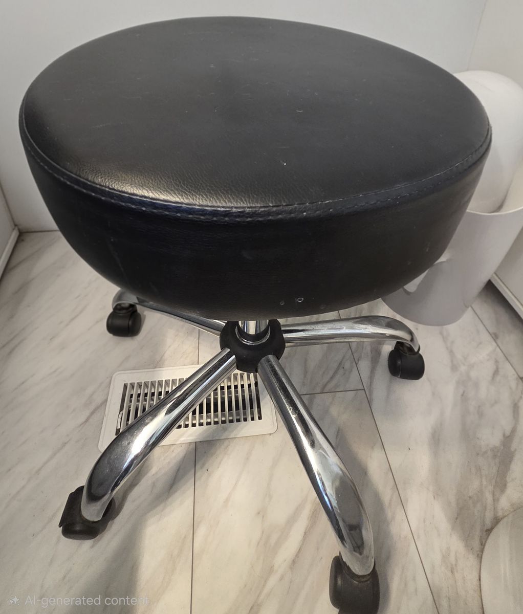 Ergonomic Balance Ball Stool, Black Faux Leather Adjustable Swivel Chair