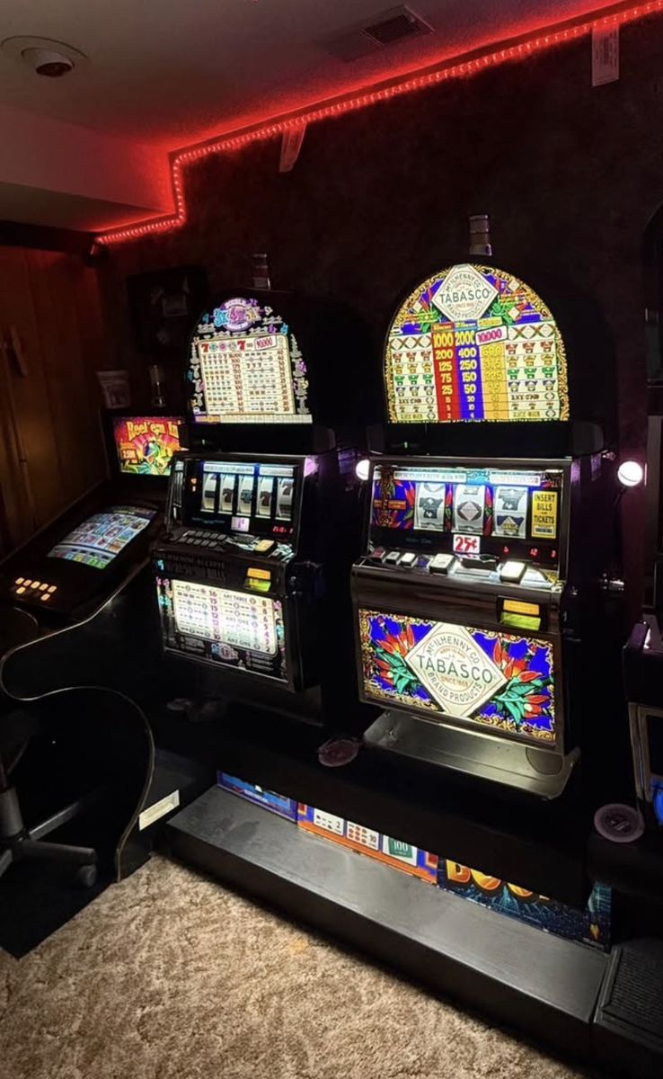 Two rare IGT S2000 slot machines. Tabasco and five line 3,4,5 x pay. Custom dbl. stand package deal