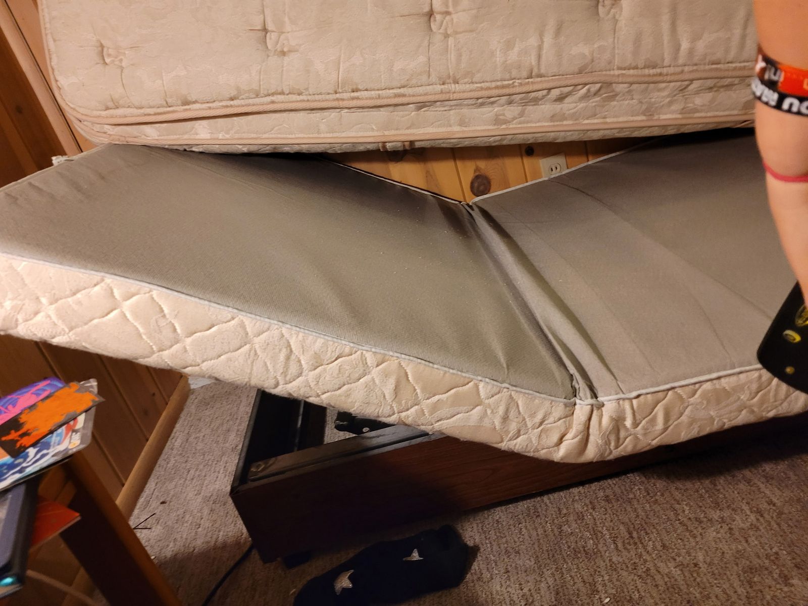 Adjustable Motorized Bed Frame Base with Tufted Top Mattress