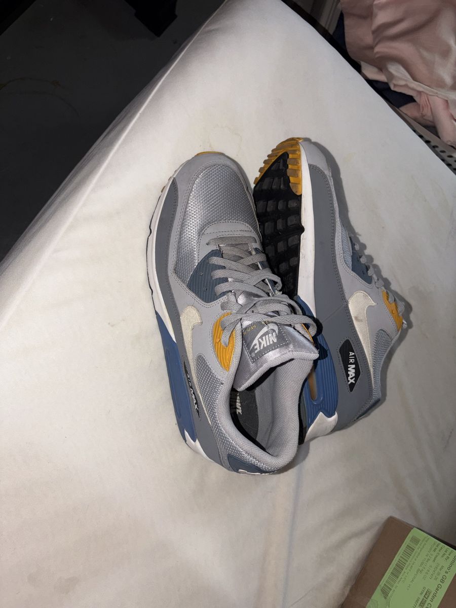 Nike Air Max 90 Grey and Yellow Men's Sneakers Size 13