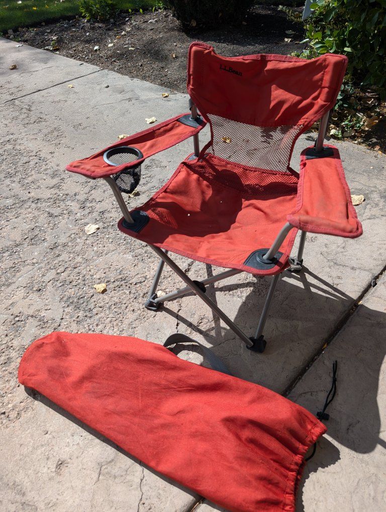 Kids (2-5) L.L.Bean Portable Folding Camp Chair with Carry Bag and Cupholder - Red