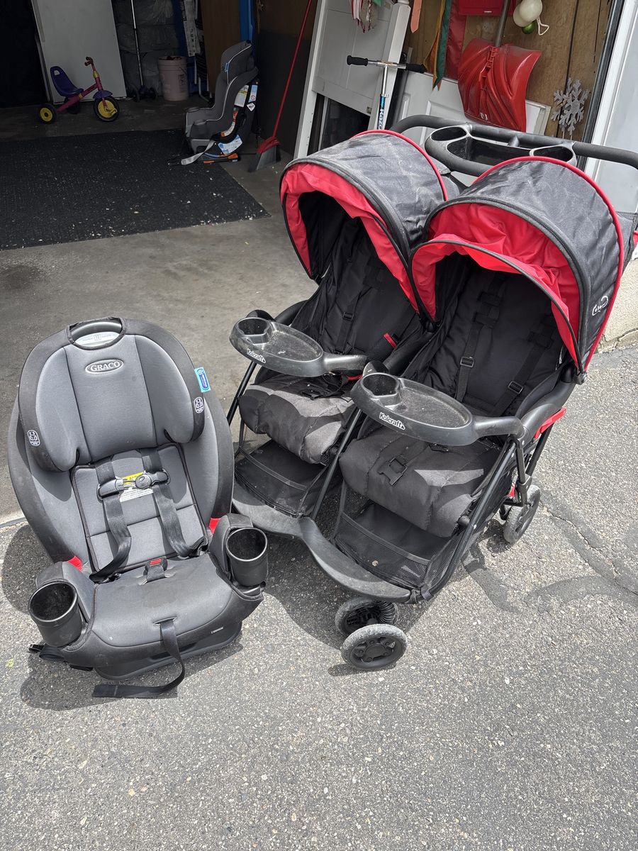 Double stroller and car seat