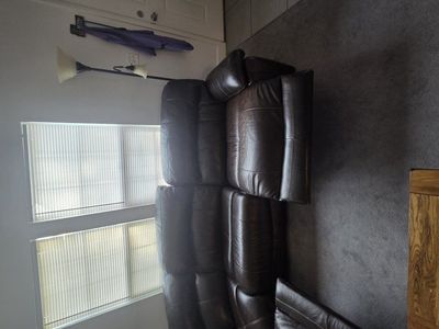 Large Brown Leather Couch With Power Recliners