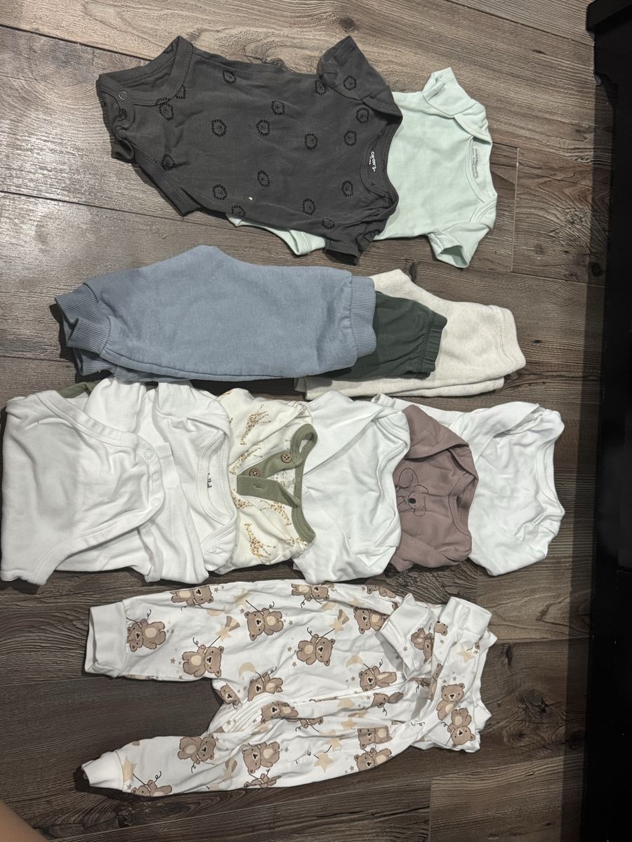 Baby Clothes Lot 3-6 Months Rompers, Bodysuits & Pants Neutral Colors