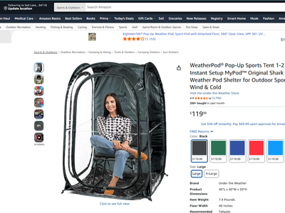 Pop Up Sports Tent, Weather Pod, (MYPOD) One Person Outdoor Shelter
