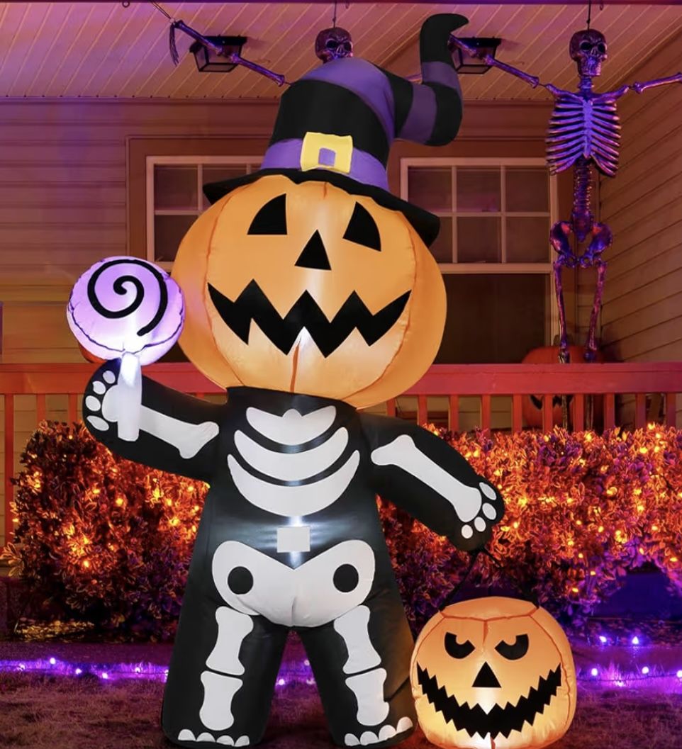Halloween Pumpkin Skeleton Pumpkin Inflatable Home Decor Decoration Prop