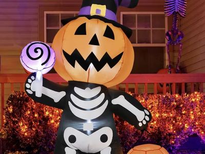 Halloween Pumpkin Skeleton Pumpkin Inflatable Home Decor Decoration Prop