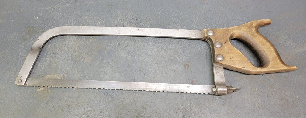 Vintage Meat Saw Bone Saw with Wooden Handle