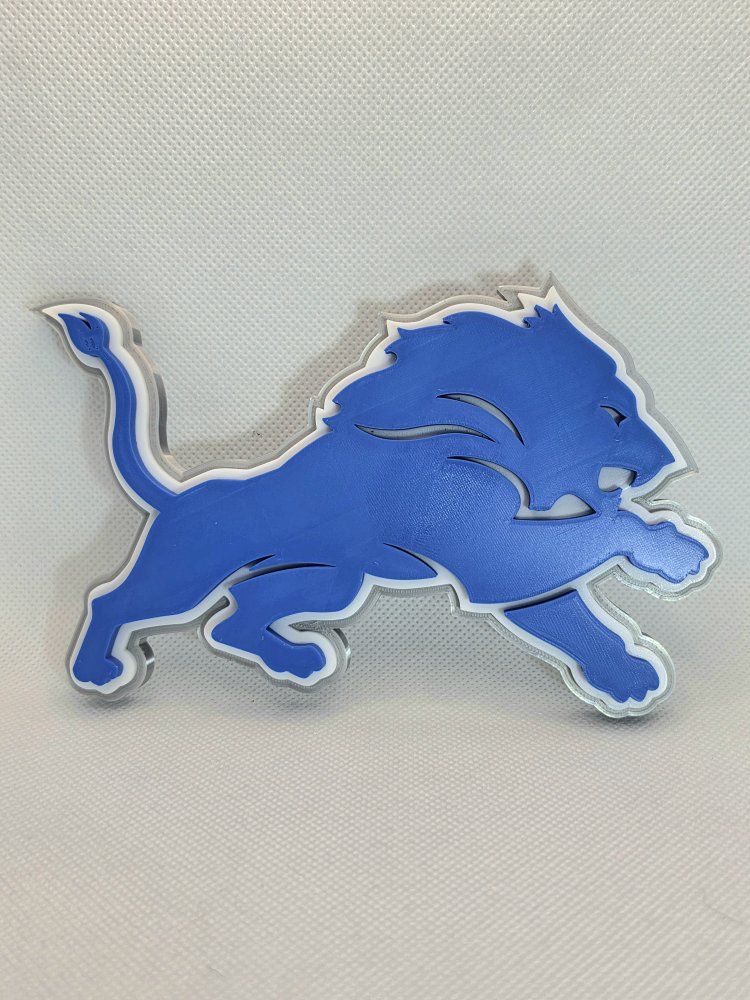 Detroit Lions NFL 3D Printed Logo Wall Art Fan Decor