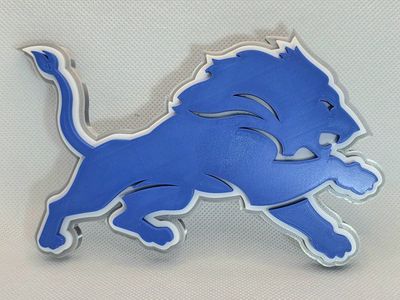 Detroit Lions NFL 3D Printed Logo Wall Art Fan Decor