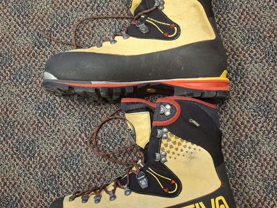 La Sportiva Nepal Cube GTX Mountaineering Boots EU 45. US 11.5 Yellow Black Red