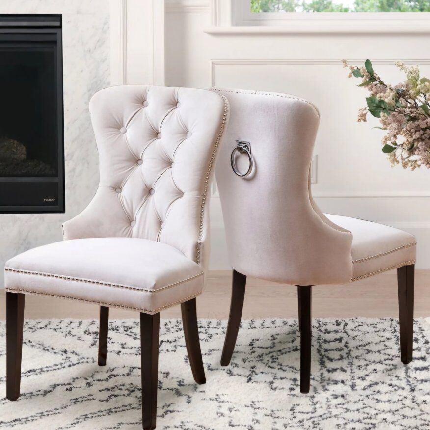 Abbyson Versailles Tufted Velvet Dining Chairs