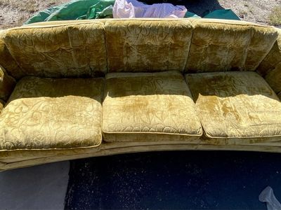 Vintage crushed velvet couch and love seat