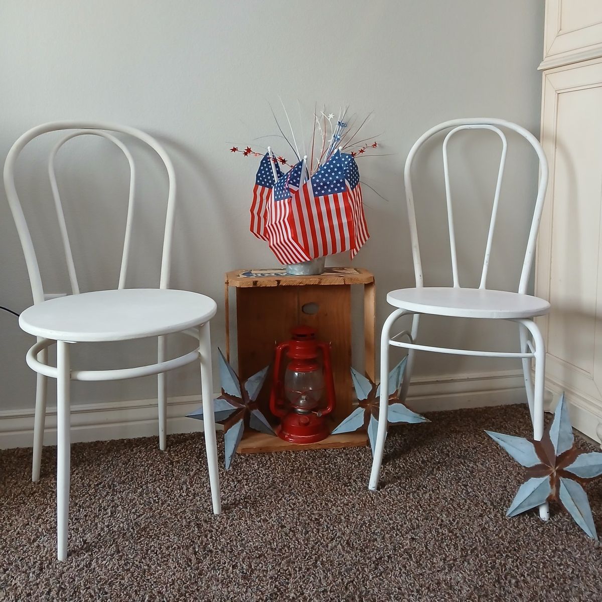 vintage thonet style metal bistro ice cream parlor chairs