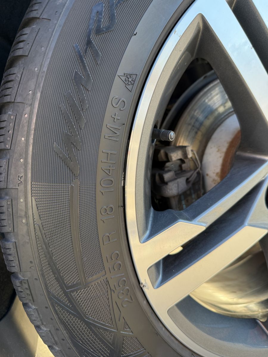 Vredestein snow tires, 7/32nds.  235/55/ R18 ("Free" Audi rims)