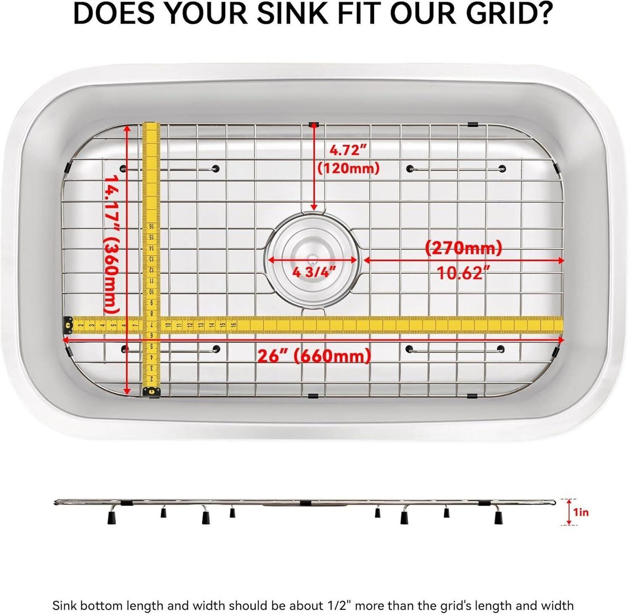 New, Sink Protector Grid 26-1/16" x 14-1/16", #ATT72025-163-2/3
