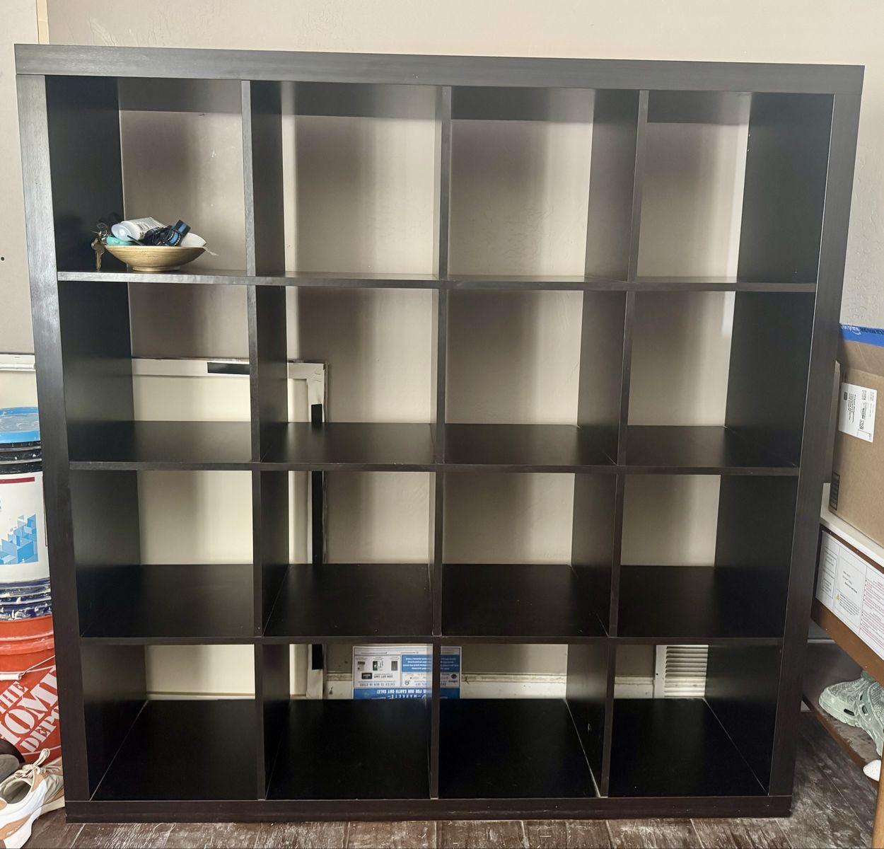 Large Black 4x4 Cube Storage Shelf Unit - Versatile Display & Organization