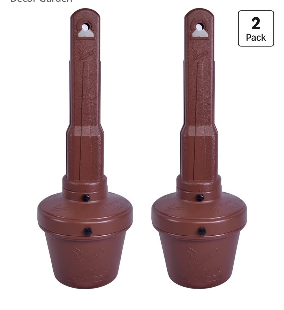 Decor Garden 2-Pack 42" Outdoor Ashtray Tall Brown Freestanding Cigarette Disposal