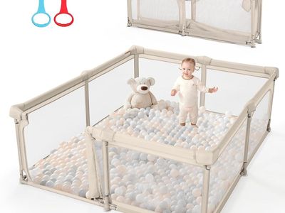 NEW Baby Playpen,79"x71" Foldable Playpen for Babies and Toddlers with Gate,Large