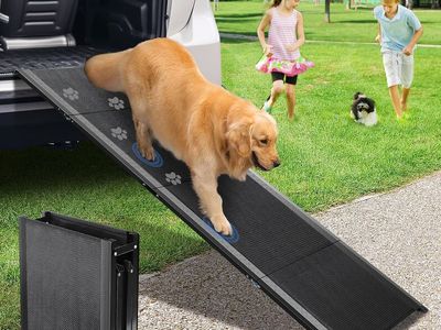 NEW Dog Ramp, Dog Ramp for Car with Anti-Slip Surface, 63''x17.3'' Folding Pet Ramp 250 lbs