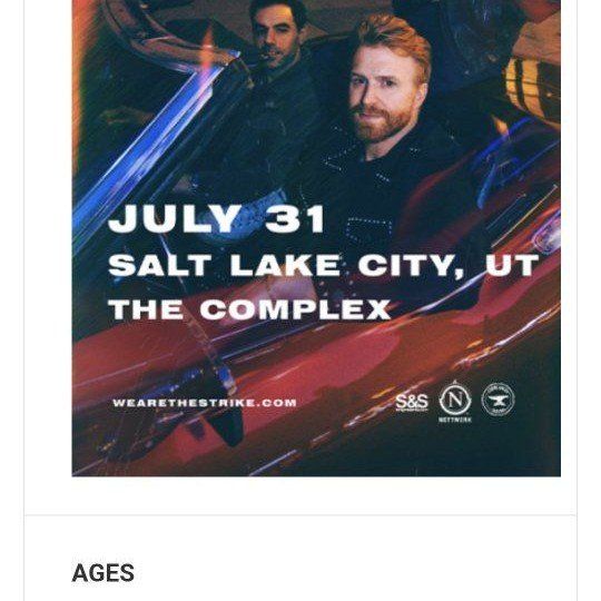 The Strike concert ticket on July 31st $30.