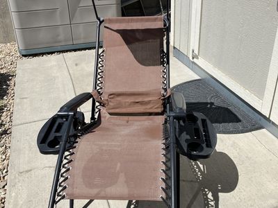 Reclining Outdoor Patio Lounge Chair with Overhead Sunshade