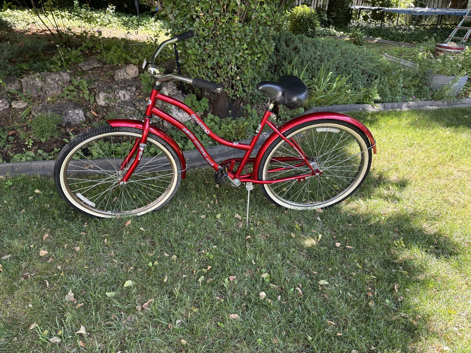 Red Beach Cruiser Bike