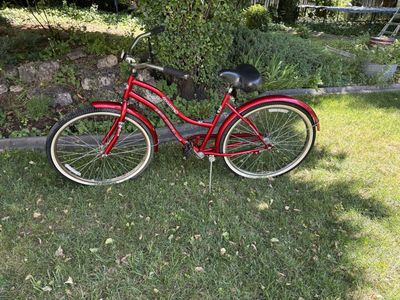 Red Beach Cruiser Bike