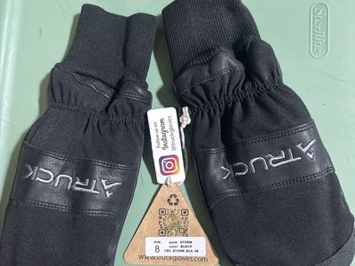 Truck Gloves Storm Black Leather Mittens Size 8 New with Tags