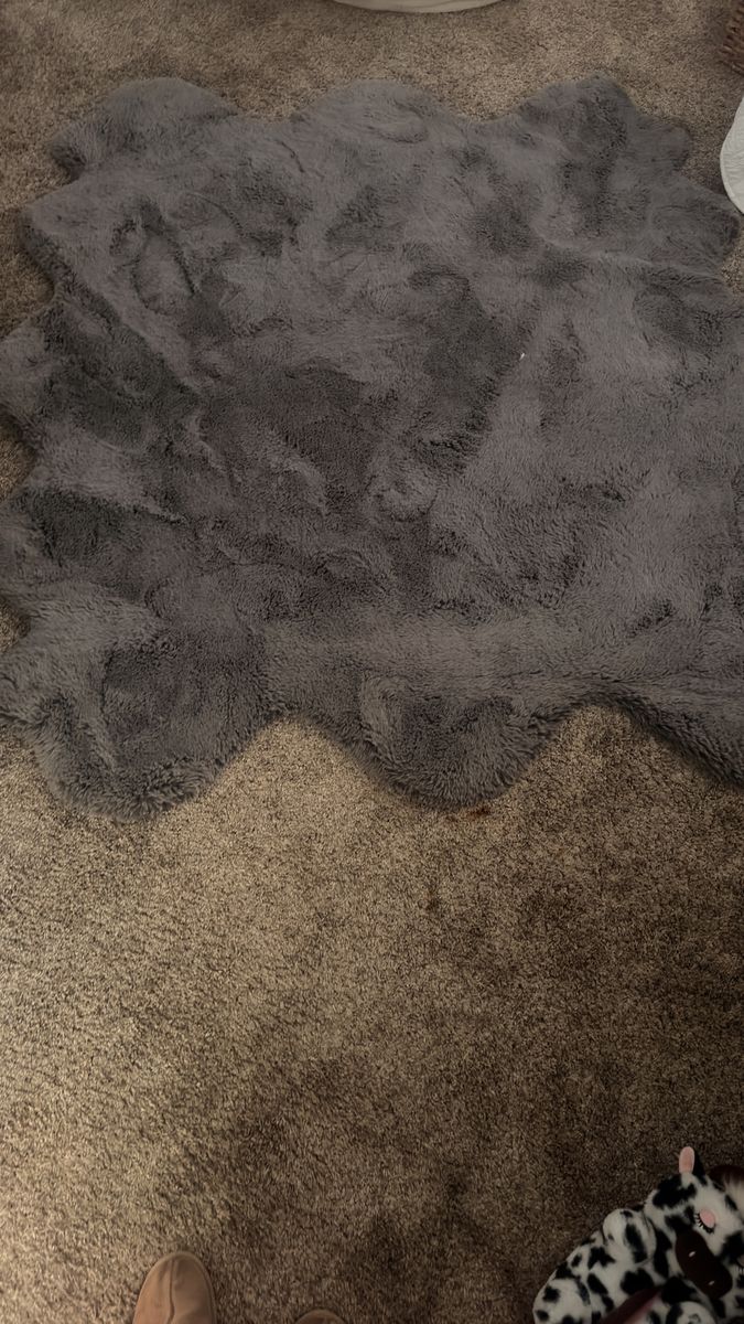 Gray Faux Fur Rug