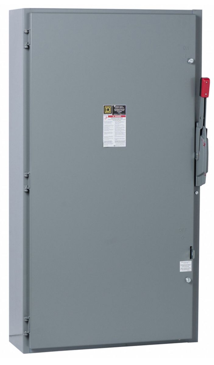 Square D HU365 Heavy Duty Safety Switch 400A 600VAC 3-Pole NEMA Type 1 Enclosure
