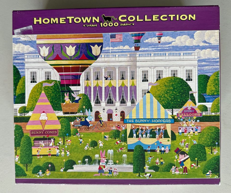 1000 Piece Jigsaw Puzzle "White House Easter Egg Hunt" by Hometown Collection