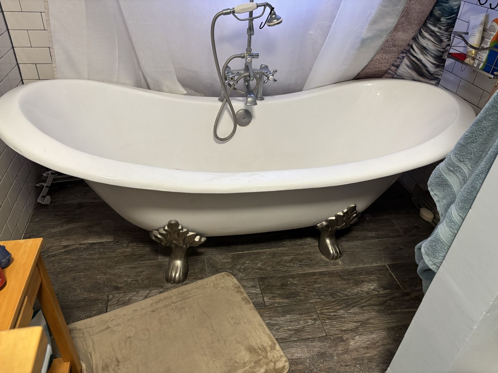 Claw foot tub and shower combo