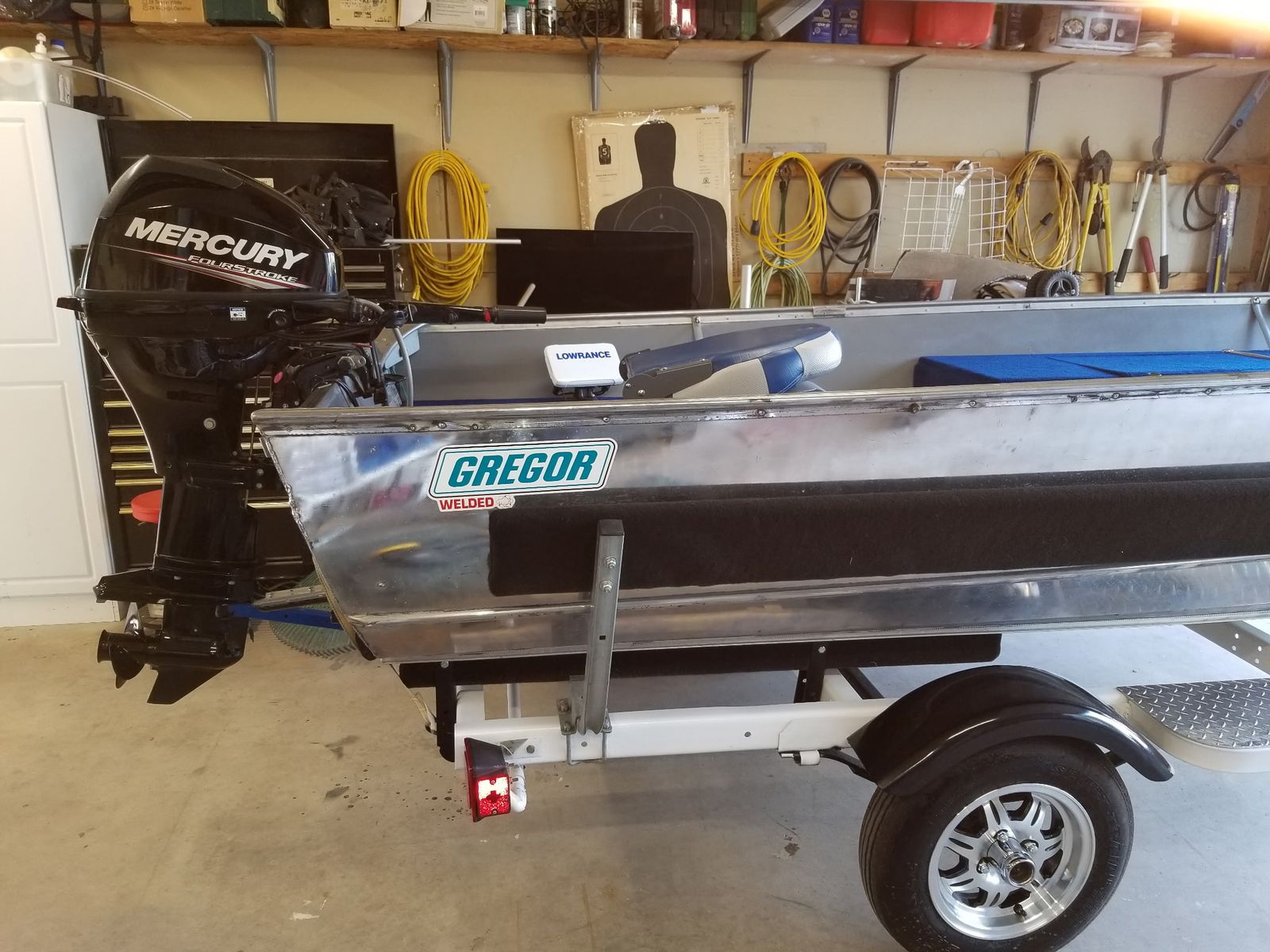1985 15 ft Gregor Boat w/Dilly trailer